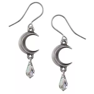 Tears Of The Moon Crystal - Earrings, Gothic Luna Mystical Gift, Alchemy England - Picture 1 of 3