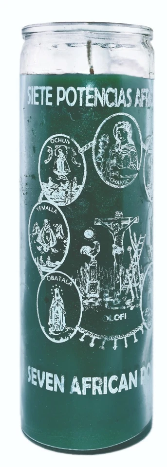 VELA 7 POTENCIAS AFRICANAS VERDE SIN PERFUME - 7 POTENCIAS AFRICANAS  Foto 1 de 1