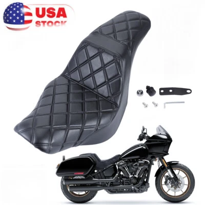 Black Stitching Step Up Seat For Harley Low Rider ST FXLRST FXLR FXLRS 2018-2023 — 第 1/4 张图片