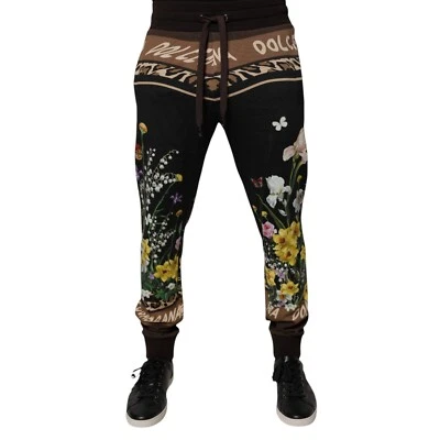 Pantalones deportivos Dolce & Gabbana negros florales de algodón IT48/W34/M 1200usd Foto 1 de 4