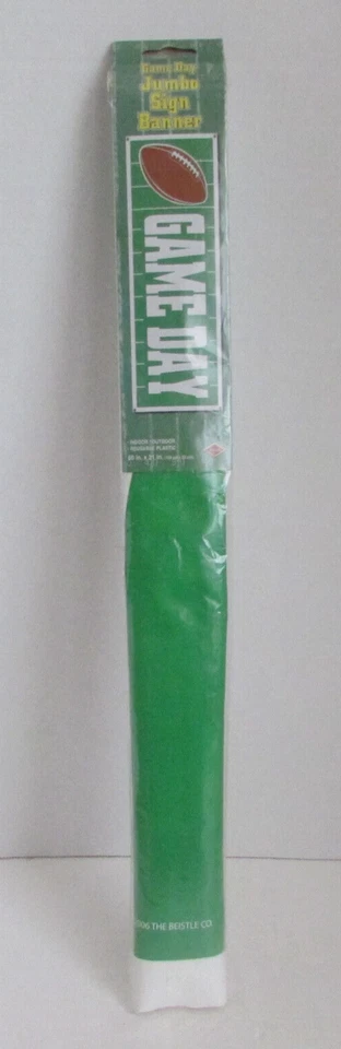 Letrero de fútbol americano Beistle Game Day 2006 vintage banner reutilizable 60" x 21" nuevo en paquete Foto 1 de 3