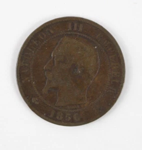 Francia 1856 B Bonzo 10 Centesimi Raro Napoleone III-KM 771,2 Rouen - Foto 1 di 2