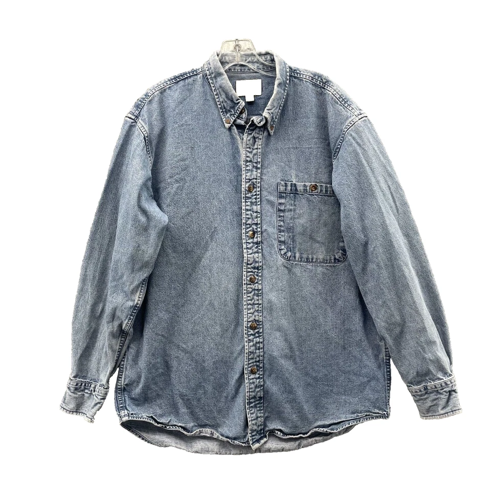 Camisa de mezclilla Cabelas vintage para hombre mediana occidental clásica rodeo ropa de trabajo lavada años 90 Foto 1 de 4