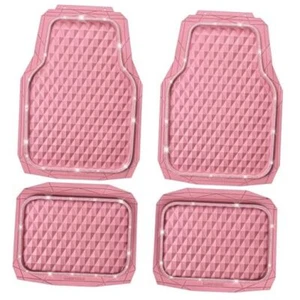 Bling Diamond Rubber Car Mats, Heavy Duty Deep Dish All-Weather Floor Mat - Picture 1 of 7