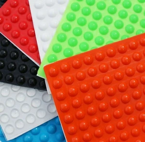 Small 3M RUBBER FEET, adhesive furniture pads Orange Clear Black Red, 10mm x 4mm - Picture 1 of 9