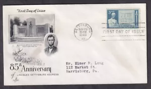 US #978 GETTYSBURG ADDRESS ART CRAFT 1ST DAY COVER 1948 - Picture 1 of 2