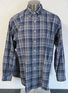 Mens Ralph Lauren Long Sleeve Button Front Shirt Blake Sz XL Blue White Two Ply - Picture 1 of 8