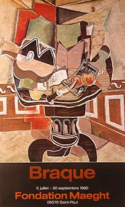 Georges Braque "Le Gueridon,1929" Galerie Meaght Poster, Paris, France - Picture 1 of 1