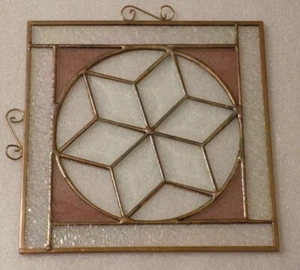 Pink/Clear Beveled Stained Glass Geometric Star Suncatcher Wall Hanging Decor - Bild 1 von 2