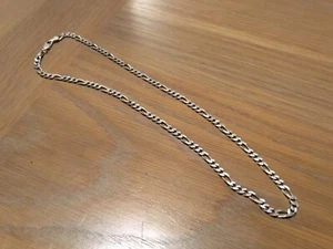 925 Silver Italy Figaro Necklace 18' Chain, 15.6 Grams, Worth a Look! - Picture 1 of 8