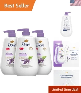 Body Wash with Pump Relaxing Lavender Oil & Chamomile 3 Count for Renewed, He... - Picture 1 of 7