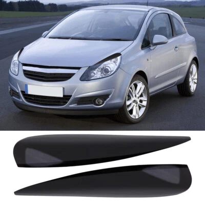 Eyebrows for VAUXHALL OPEL CORSA D Facelift Headlight Eyelids Lids ABS Plastic - Image 1 of 4
