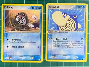 Poliwag 67/115 + Poliwhirl 68/115 Common EX Unseen Forces 2005 Pokemon Non Holo - Picture 1 of 2