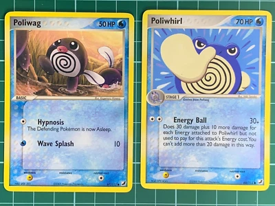 Poliwag 67/115 + Poliwhirl 68/115 Common EX Unseen Forces 2005 Pokemon Non Holo - Image 1 of 2