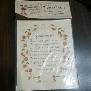 Neu in Verpackung Grandparents Creed von Harriette B. McCormick Sonnenblumen elfenbeinfarbener Karton 1973 - Bild 1 von 2