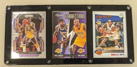 LOS ANGELES LAKERS 3 CARD PLAQUE MAGIC JOHNSON KOBE BRYANT Cover