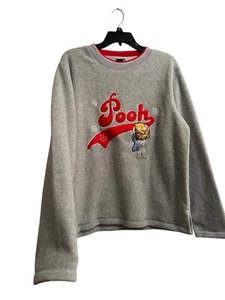 Disney Winnie The Pooh Bear Fleece Shirt Womens Large Textured Pooh Patch NWT - Picture 1 of 20