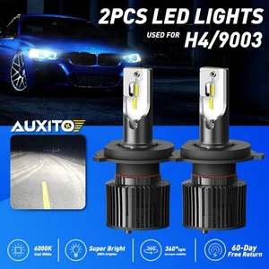 AUXITO H4 LED Headlight Kit Light Bulbs High Beam Low 6000K HB2 9003 Super White - Picture 1 of 11
