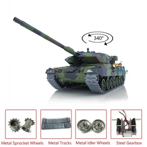 USED US STOCK 1/16 7.0 Upgraded Metal German Leopard2A6 RTR RC Tank 3889 Model - Picture 1 of 14
