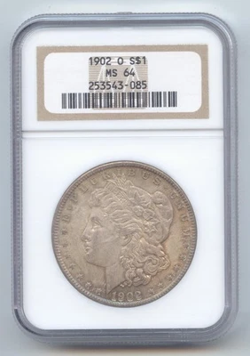 1902 年 O 版摩根银元,NGC 评级 MS-64 — 第 1/2 张图片
