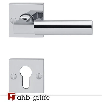 Jatec Türdrücker Bauhaus R 963 PZ Chrom poliert Türgriff Türklinke Türbeschlag - Bild 1 von 4