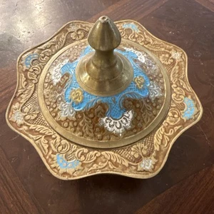 Bass Embossed Floral  Piece Made In India 6 Inches Wide 5 Inches Tall - Picture 1 of 7