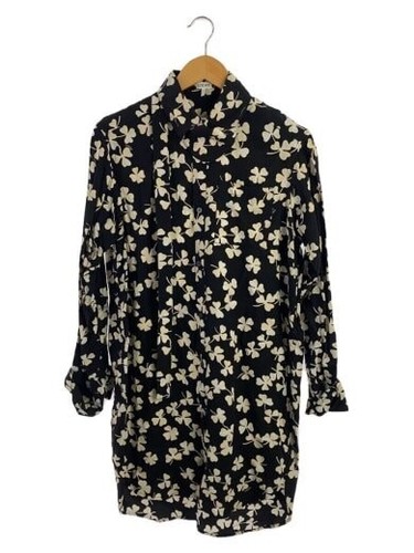 Abito camicia stampa quadrifoglio LOEWE Loewe Vestito manica lunga 32 Rayon Nero 1721174