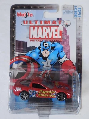 Maisto Ultimate Marvel Captain America Chevrolet Corvette Diecast, 1/64 Scale - Image 1 of 4