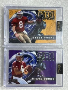 Steve Young-QB-Forty Niners•2025 Wild Card QB1• QB1 Gold 1/1 & QB1 Viola 4/5 - Foto 1 di 2