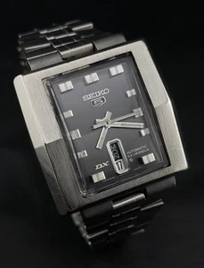 Vintage Seiko 5 DX Automatic 23 Jewels Day Date Stainless Steel Mens Tank Watch - Picture 1 of 12