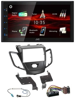 JVC USB Bluetooth MP3 DAB 2DIN Autoradio für Ford Fiesta 10-17 schwarz - Bild 1 von 4