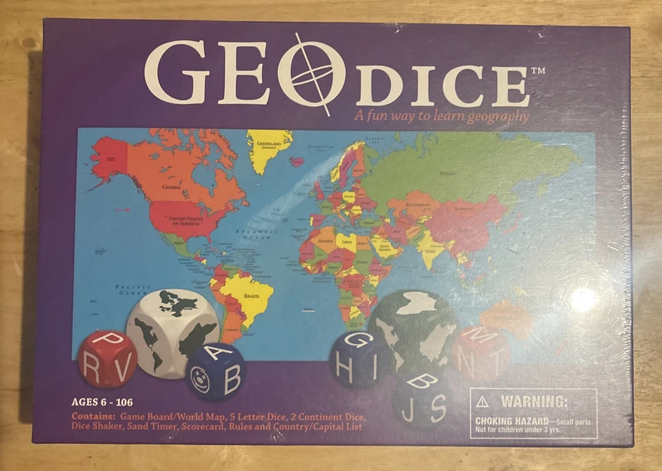 GEODice Fun Educational Geography Board Game GEO Dice YourTurnGames - SEALED - Image 1 of 1