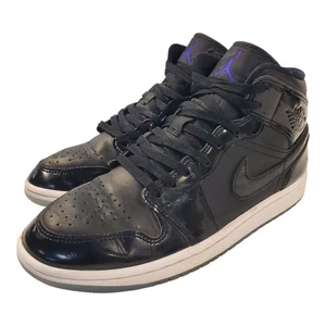 NIKE AIR JORDAN 1 MID SE Mens Size 8 Black SPACE JAM Patent Leather DV1308-004 - Picture 1 of 12