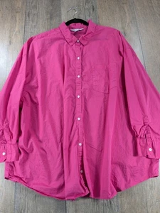 Old Navy Top Damen XXL Rosa Knopfleiste Boyfriend Fit Langarm Tasche Preppy - Bild 1 von 10