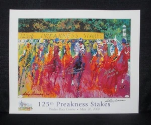Litografía Triple Corona Turcotte Cruguet Cauthen Firmada Leroy Neiman Preakness - Imagen 1 de 8