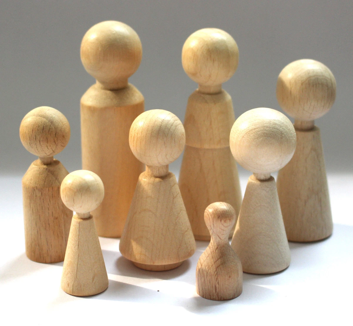 Healifty Holzkegel Zum Bemalen – 10 Stück, Je 2,5 X 2,5 X 5,8 Cm, Naturbelassen, Für Bastelprojekte