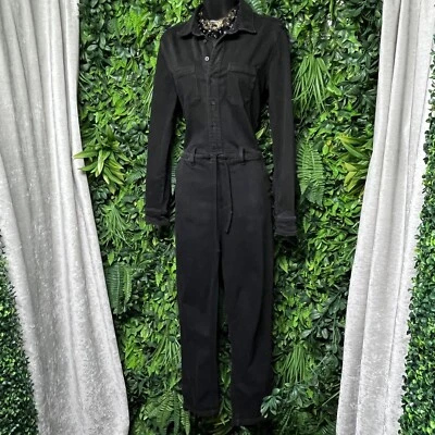 PAIGE Mono Pantalones Jersey Mujer 4 Mangas Largas Cordón Negro Denim 2636 Foto 1 de 4