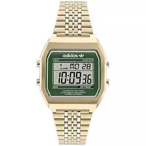 Orologio ADIDAS STREET DIGITAL TWO AOST22071 Acciaio Gold Chrono Timer Alarm - Foto 1 di 4