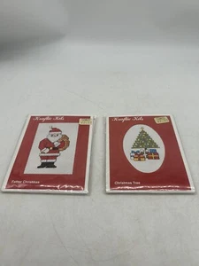 Vintage Kraftie Kits Christmas / Holiday Card Cross Stitch Kits Sealed - Picture 1 of 9