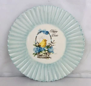 Mark Roberts Blue Happy Easter Baby Chick Salad Dessert Plate Decor Scalloped - Picture 1 of 6