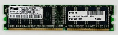 ProMOS PC3200U-3033-0-B0 512MB DDR-400MHz-CL3 V826664K24SCTG-D3   - Image 1 of 4