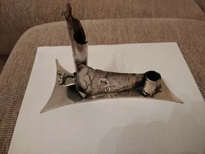 Unico portacandele shabbat fatto a mano argento sterling 925, di Naor argentiere - Foto 1 di 10