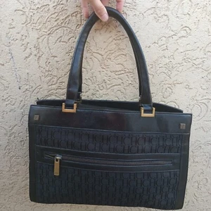 Bolso Carolina Herrera Monograma Negro, CH Mujer Hecho en España Bolso Vintage de Lona - Imagen 1 de 12