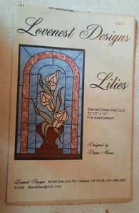 Wall Quilt Pattern Stained Glass Lovenest Designs Lilies Diana Moore Vintage - Picture 1 of 2