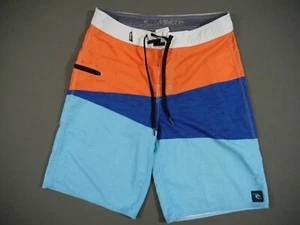 Rip Curl Shorts Mens 28 Blue Orange Swimming Flat Front Surf Swim Drawstring - Picture 1 of 10