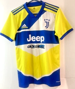 Juventus Third Shirt 2021/22 Adidas Yellow Blue UK Medium - Picture 1 of 6