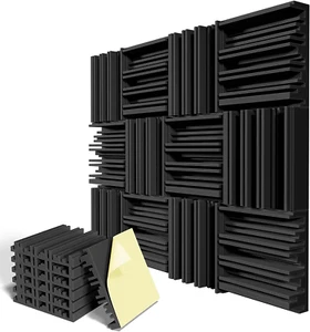 12 Pack Self-Adhesive Sound Proof Foam Panels,12 X 12 X 2 Inches Acoustic Foam,H - Picture 1 of 7