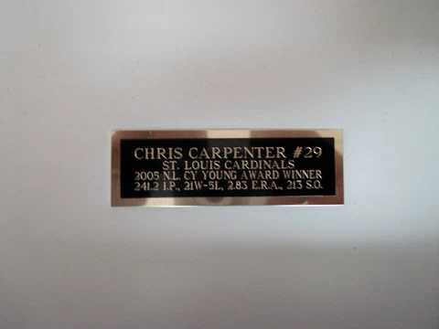 Chris Carpenter Cardinals 2005 Cy Young Baseball Card Plaque Nameplate 1" X 3" Cover
