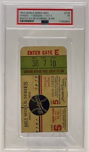 1953 World Series Game 5 Full Ticket Mickey Mantle Grand Slam HR PSA - Picture 1 of 5