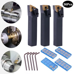 Juego de brocas de soporte de inserción de herramienta de torneado de torno de carburo indexable de 5/8" 36 piezas nuevo - Imagen 1 de 24